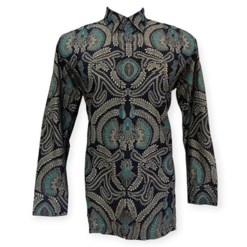 KEMEJA BATIK KHALIFAH HITAM TOSCA BAHAN KATUN PREMIUM 40S