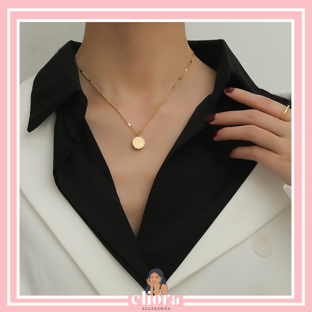 [ELIORA] Kalung Rantai Dewasa Titanium Liontin Cantik Fashion - 1082