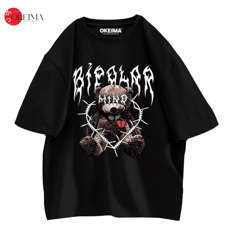 OKEIMA - T-Shirt Oversize Bear Bipolar Unisex Trendy