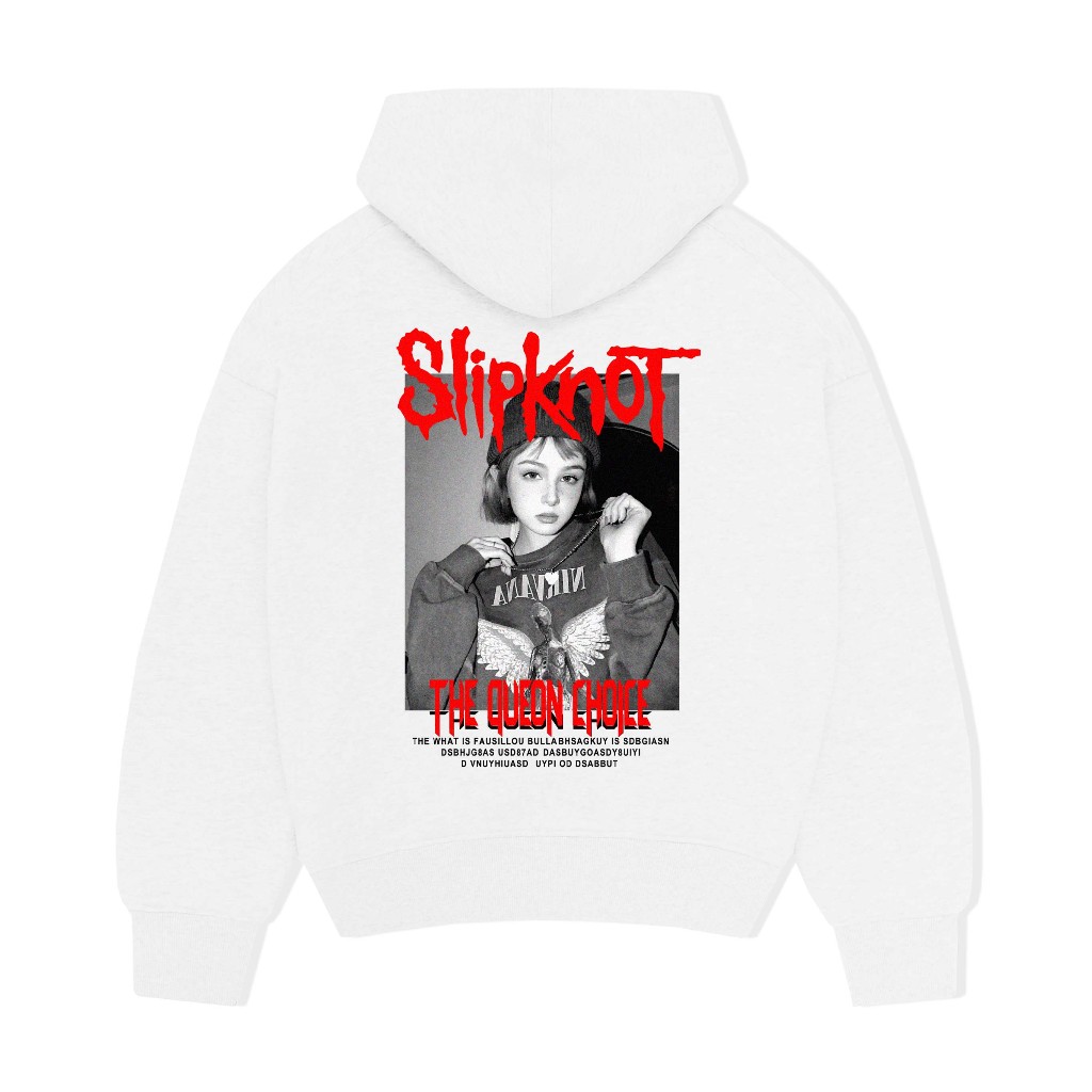 WOOZY | HOODIE PRIA OVERSIZE PUTIH | SLIPKNOT