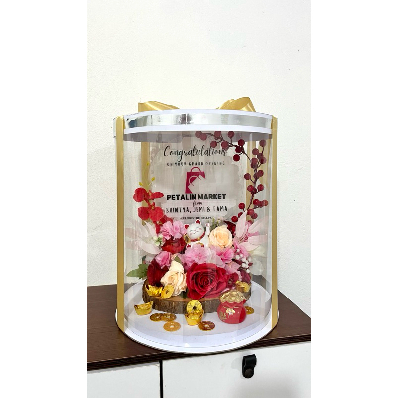 

Wood Acrylic + Packing Kardus | FLORIST BLOOM PEKANBARU | Akrilik Grand Opening | Hadiah Grand Opening | Bloom Box Grand Opening