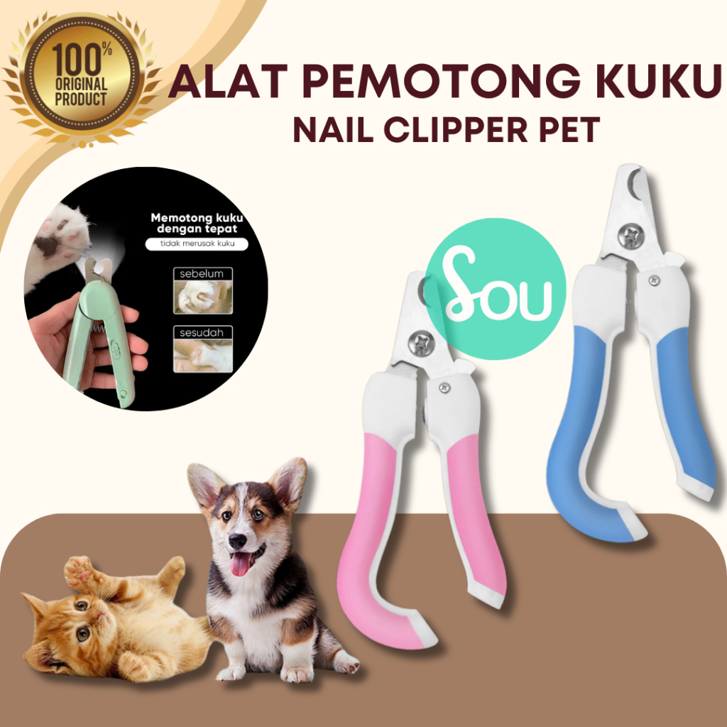 Gunting Kuku Kucing TANPA LED Pemotong Kuku Hewan Potongan Kuku Anjing Potong Kuku Kucing Kelinci Pe