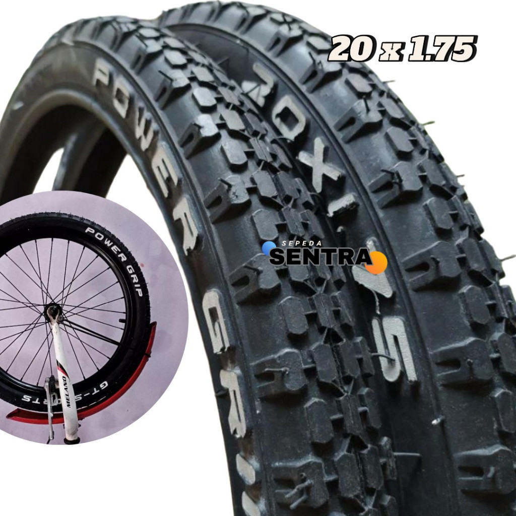 Ban Luar Lucky Stone Power Grip 20 x 1.75 Sepeda Anak Lipat Mini BMX Hitam