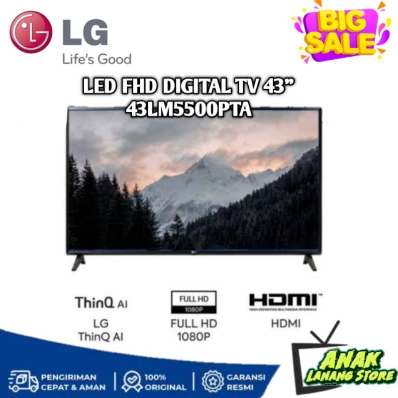 LG LED TV 43 Inch 43LM5500PTA FHD LED TV DIGITAL GARANSI RESMI LG