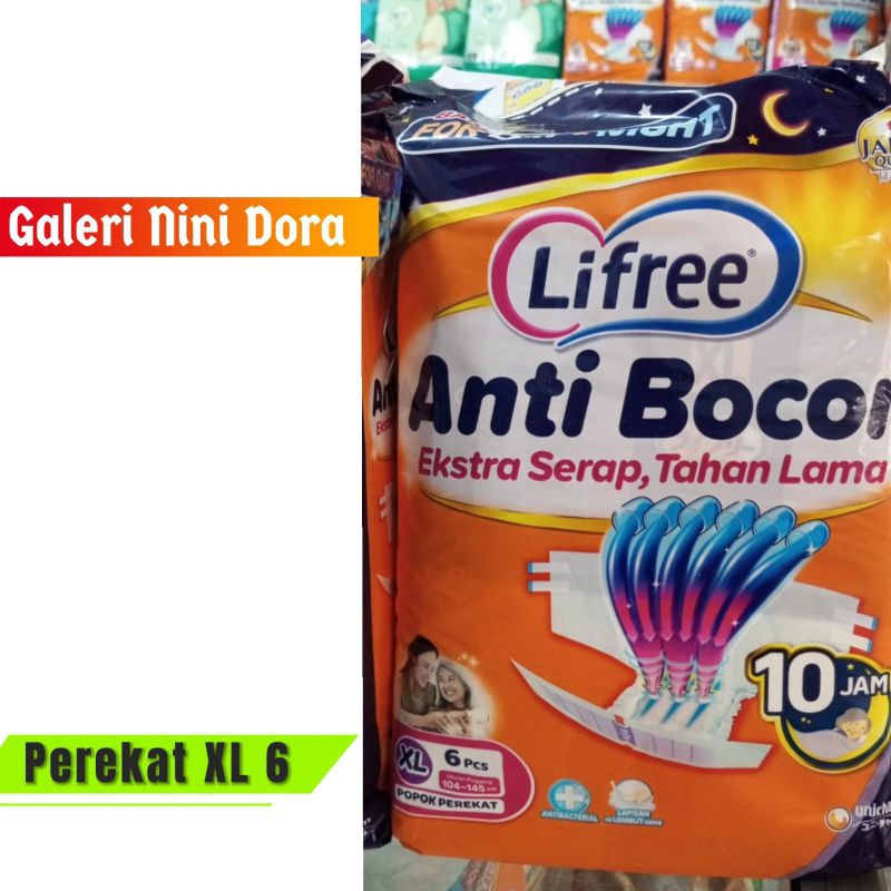 Lifree Popok Dewasa Popok nya Orang Tua / Tipe Perekat / XL 6 / Galeri Nini Dora /Kota Padang
