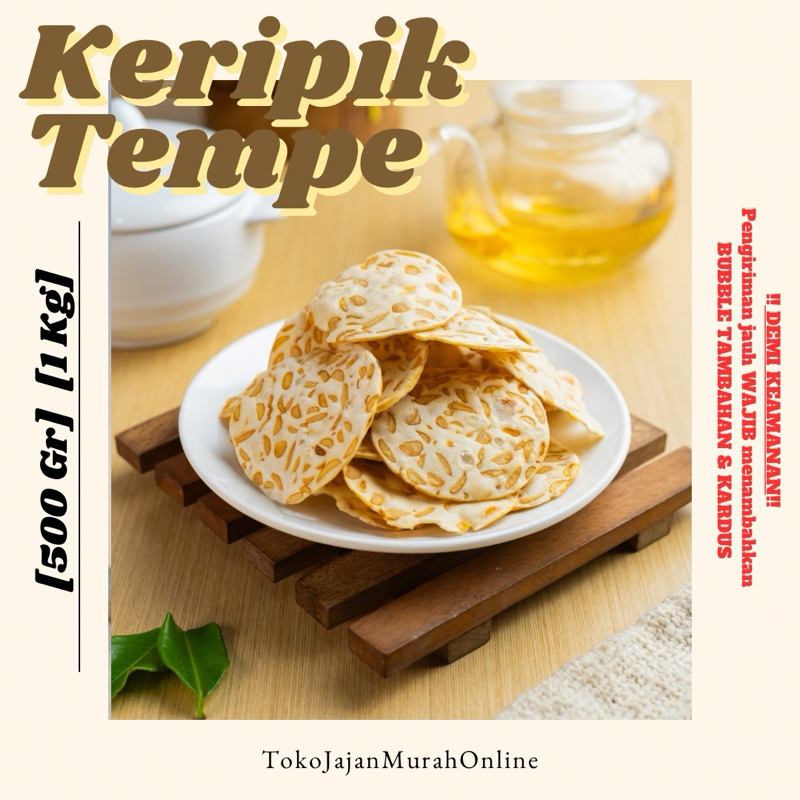 

Keripik Tempe Tipis Gurih Renyah [500 gr] [1 kg]