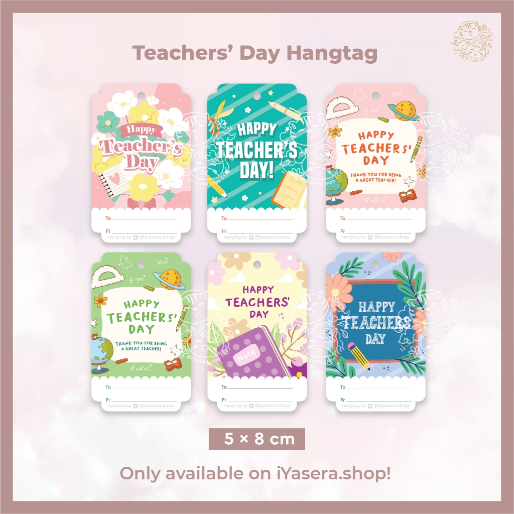 Teacher's Day Hari Guru Hang Tag / Gift Tag / Kartu Ucapan Lucu untuk Kado Hampers