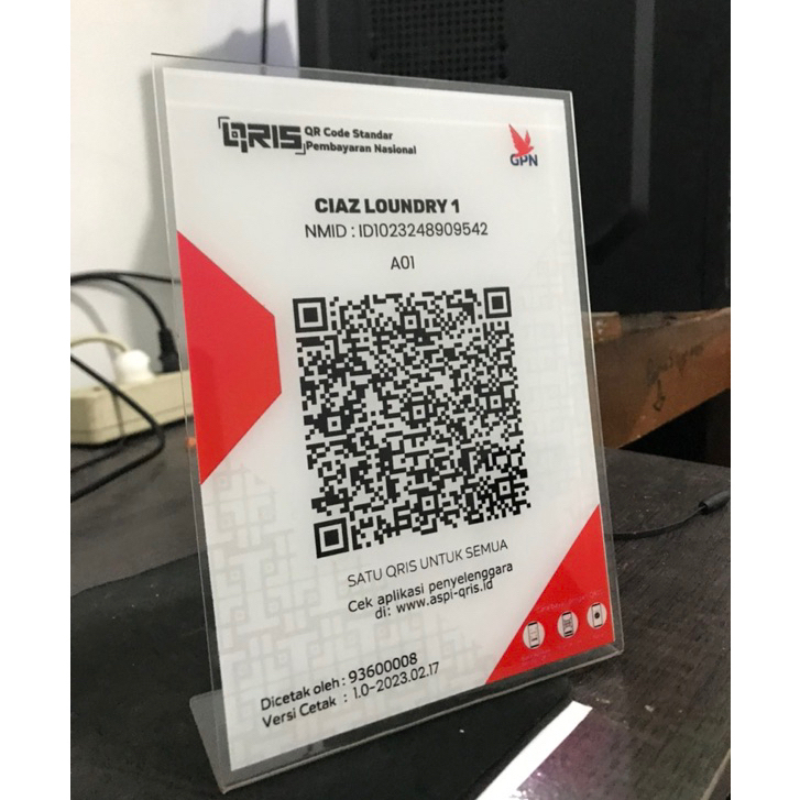 Papan Akrilik QRIS tent Card QRIS