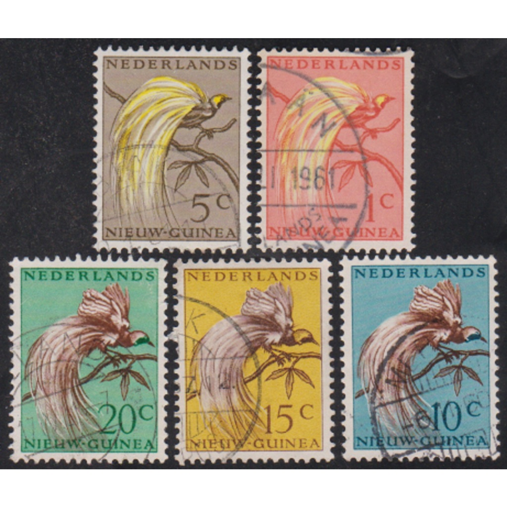 

A 11193 LIMA BUAH PRANGKO NED NIEUW GUINEA TEMA SATWA BURUNG KONDISI SUDAH ADA CAP