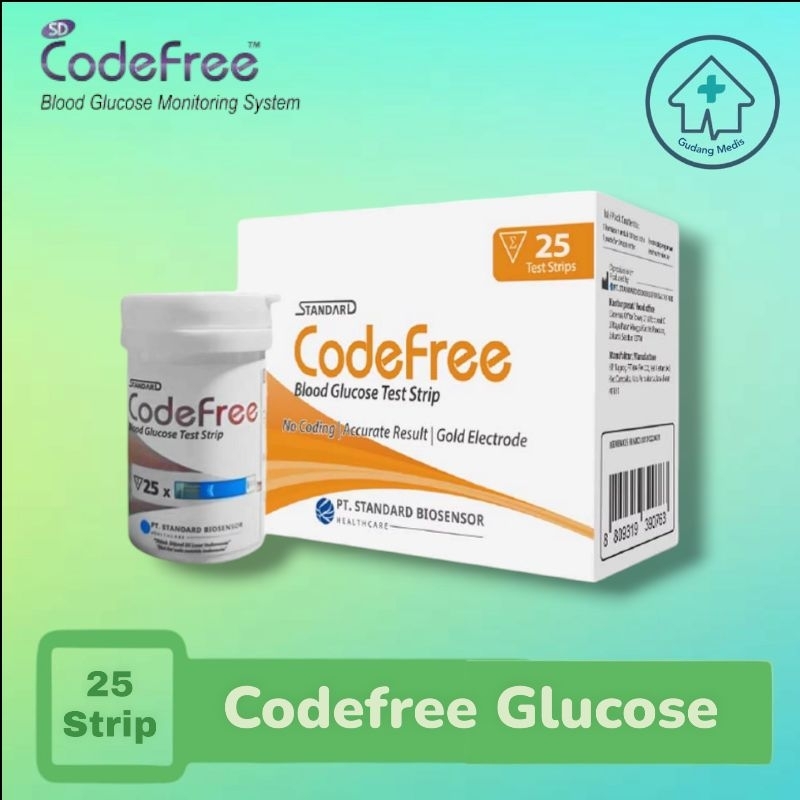 Strip SD Biosensor CodeFree  Strip Gula Darah CodeFree Isi 25  Strip Code Free SD Biosensor
