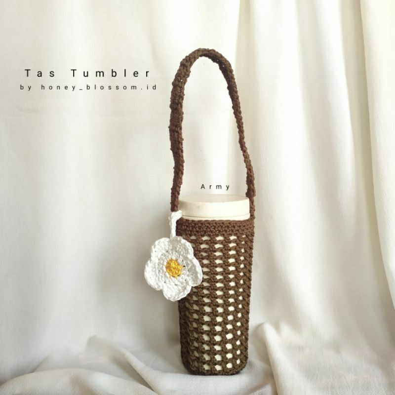 tas botol rajut/tas tumbler rajut/