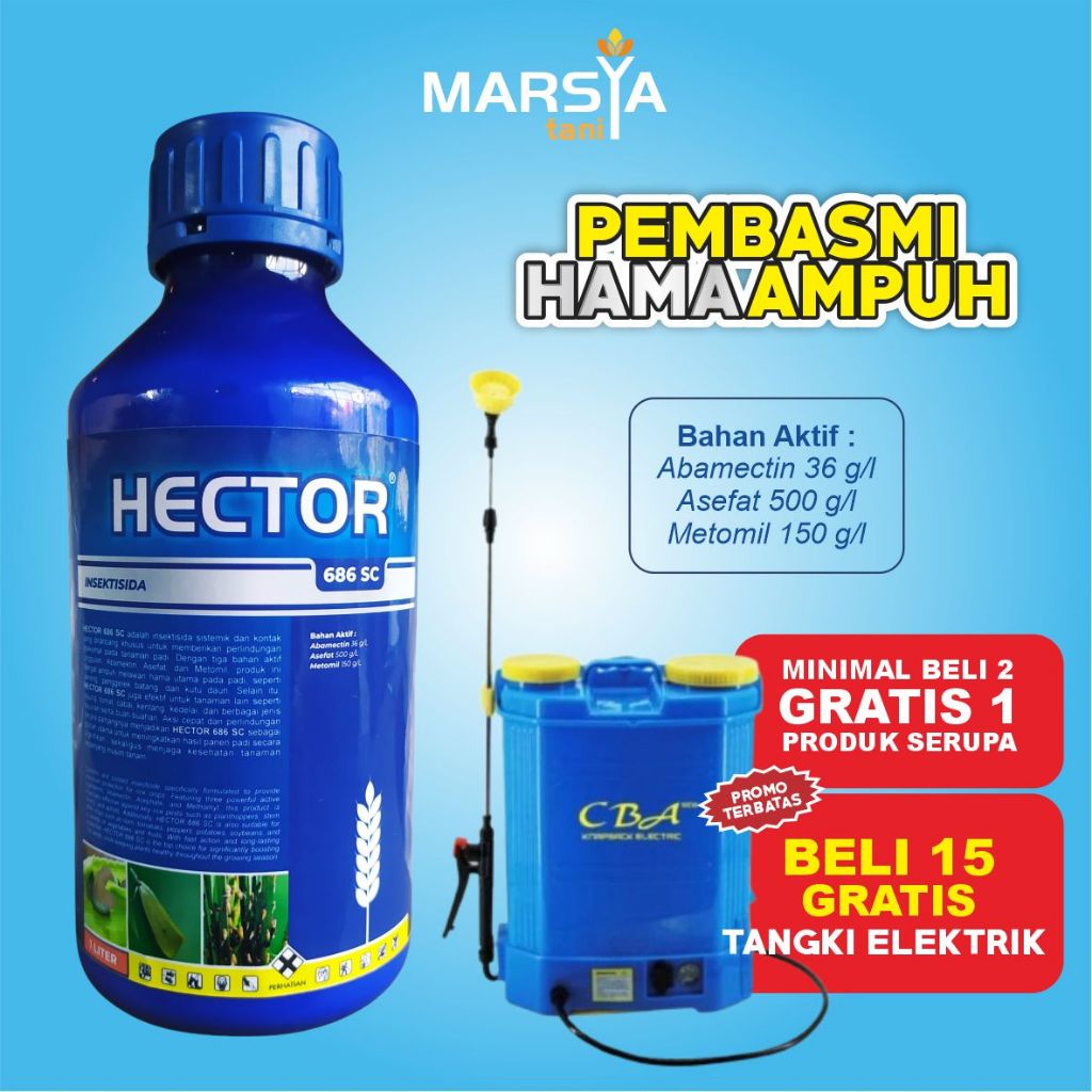 HECTOR 686 SC - INSEKTISIDA RACUN ULAT SERANGGA DENGAN BAHAN AKTIF ABAMECTIN/ASEFAT/METOMIL