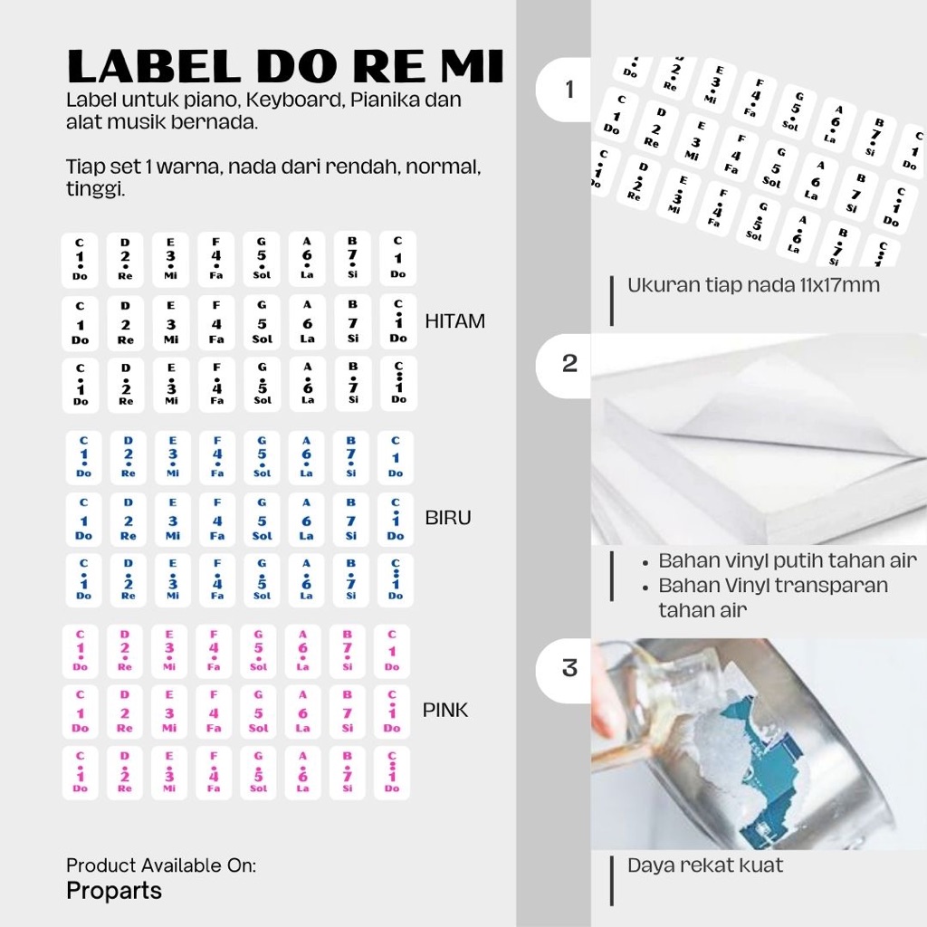 

STICKER LABEL TANGGA NADA DO RE MI / DOREMI WATERPROOF