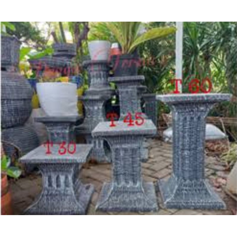 Pillar Pot Kotak | Dudukan Pot Semen Pilar Pot Tinggi 30,45,60 cm