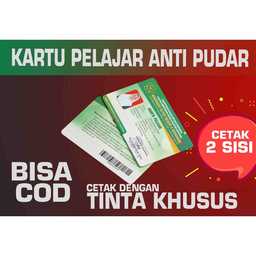 

BUAT KARTU PELAJAR ANTI PUDAR