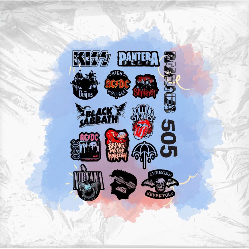 

STICKERS BAND METAL ISI 16PCS VOL⁴ANTI AIR+CUTTING BRAND LOKAL