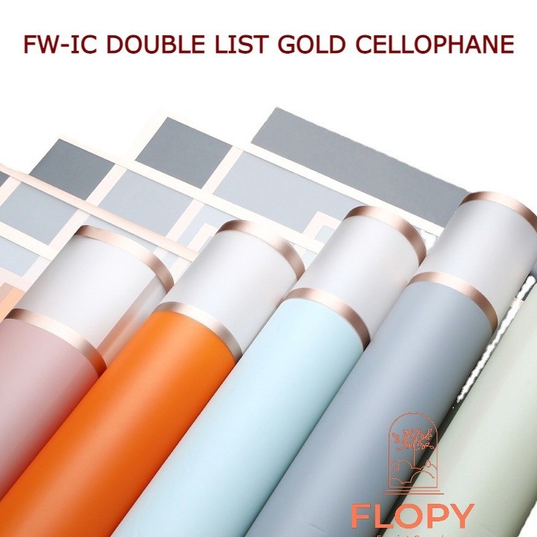

Serba Istimewa 5 pcs FWIC Double List Gold Cellophane kertas bunga tissue bunga FWIC