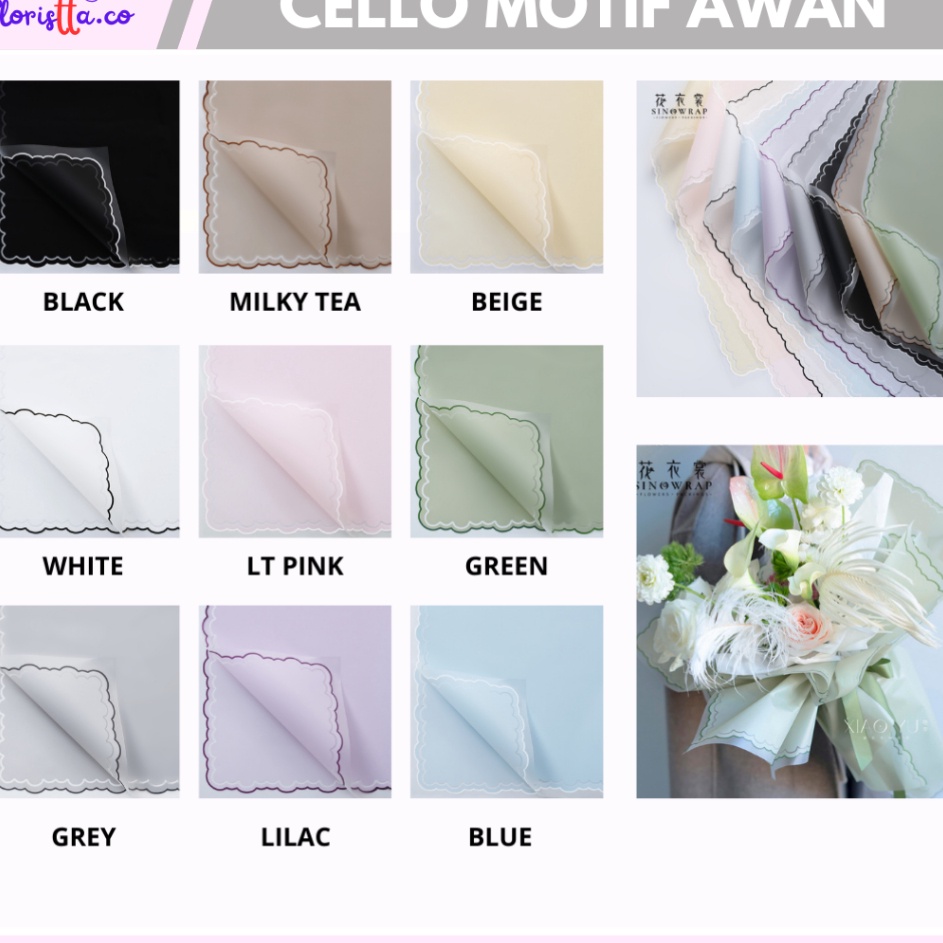 

Harga Promo Pack Kertas Cellophane Motif Awan isi 2 lembarkertas buket murah