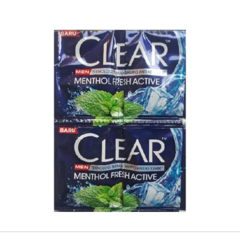 Clear men shampoo menthol fresh active 12 sachet x 9 ml