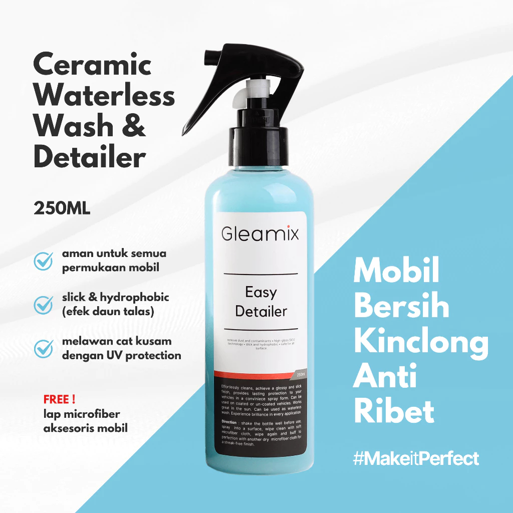 Gleamix Easy SiO2 Nano Ceramic - Kit Pengkilat Body Mobil & Motor Ceramic Spray Pelindung Cat Mobil