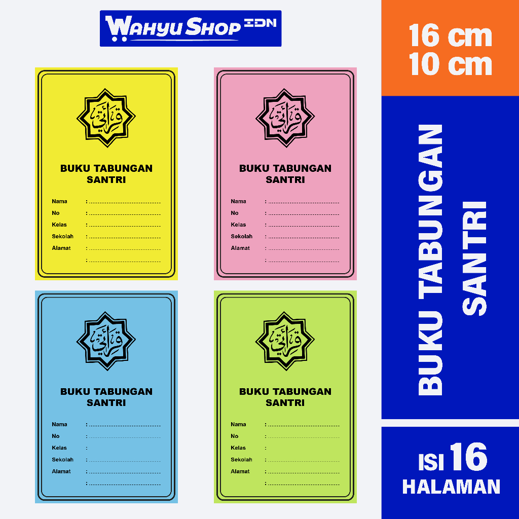

[10PCS] Buku Tabungan Santri TKA / TKQ / TPQ / Sederajat / lainnya