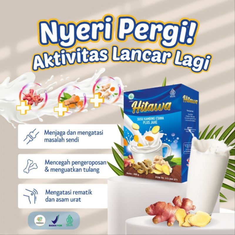 

Susu kambing Etawa plus jahe merah untuk sendi dan tulang