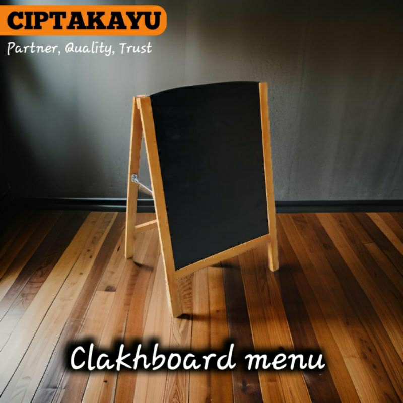

PAPAN KAPUR TULISAN HITAM 1 MUKA | PAPAN BOARD KAYU MENU CAFE 60X90cm