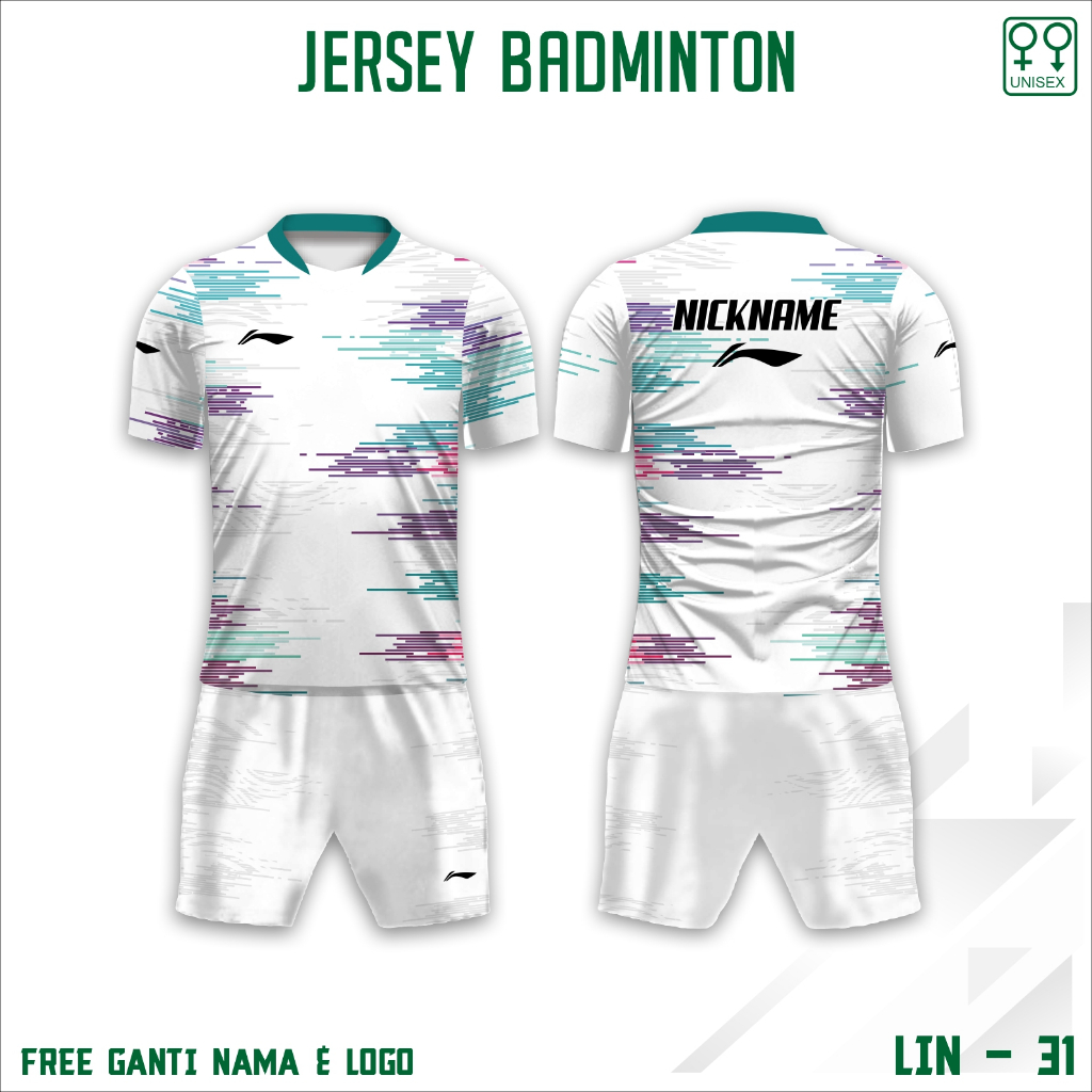 Setelan jersey kaos bulu tangkis baju badminton lining terbaru