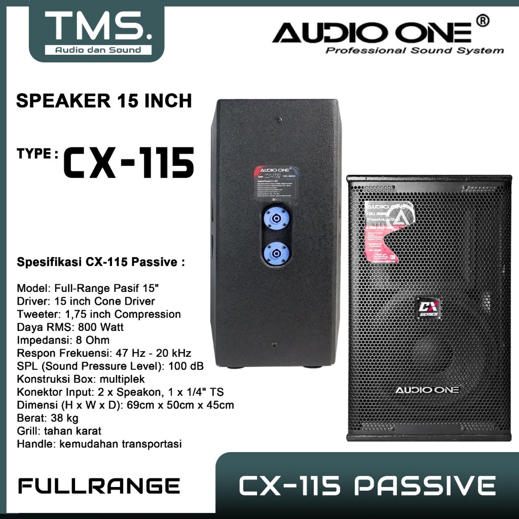 Speaker Passive CX Series 10-15inch Power 800Watt Speaker Monitor Panggung