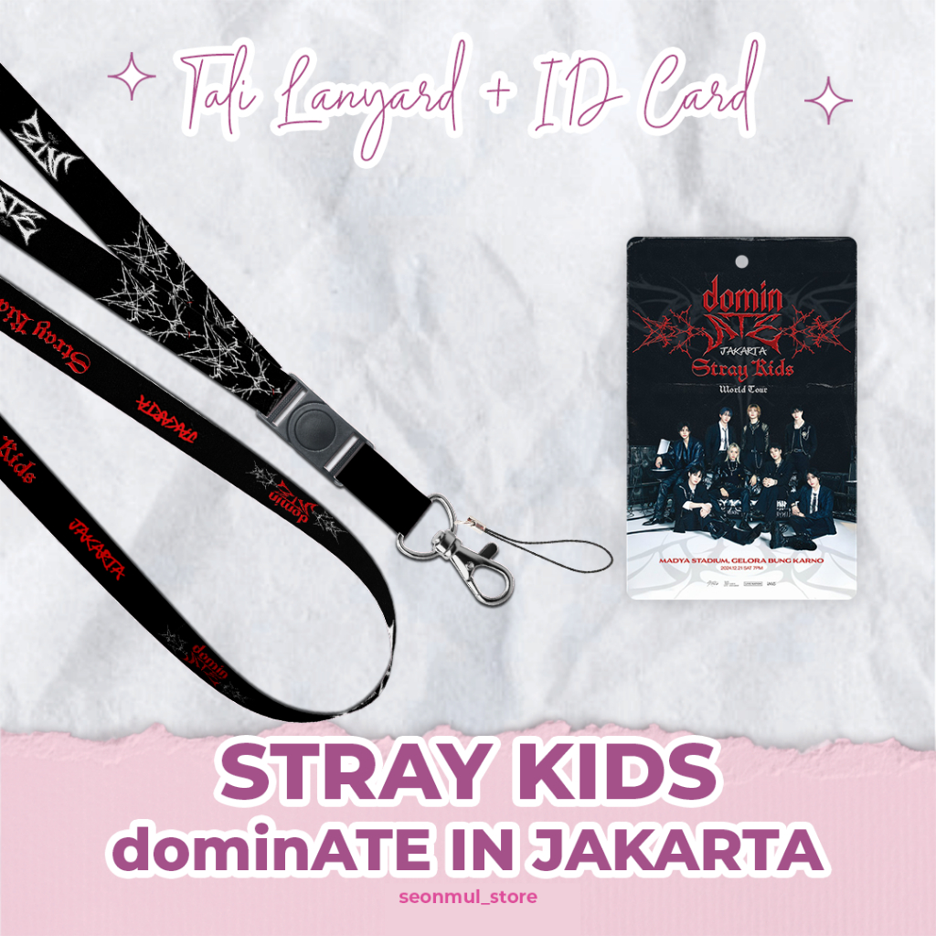 

LANYARD + ID CARD STRAY KIDS DOMINATE WORLD TOUR IN JAKARTA / TALI HP CAHOL PC CARD HOLDER / STRAYKIDS SKZ