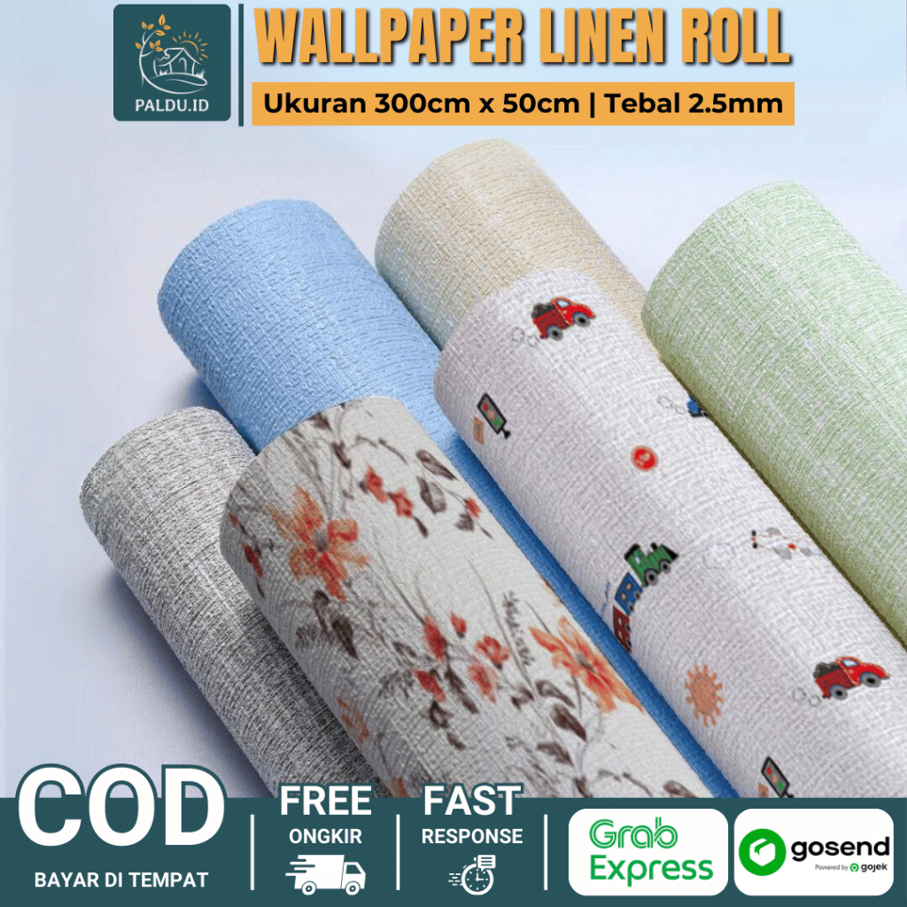 Paldu ID - Wallpaper Dinding Linen Stiker Dinding Linen Wallpaper Linen Roll Wallpaper Linen Roll Fo