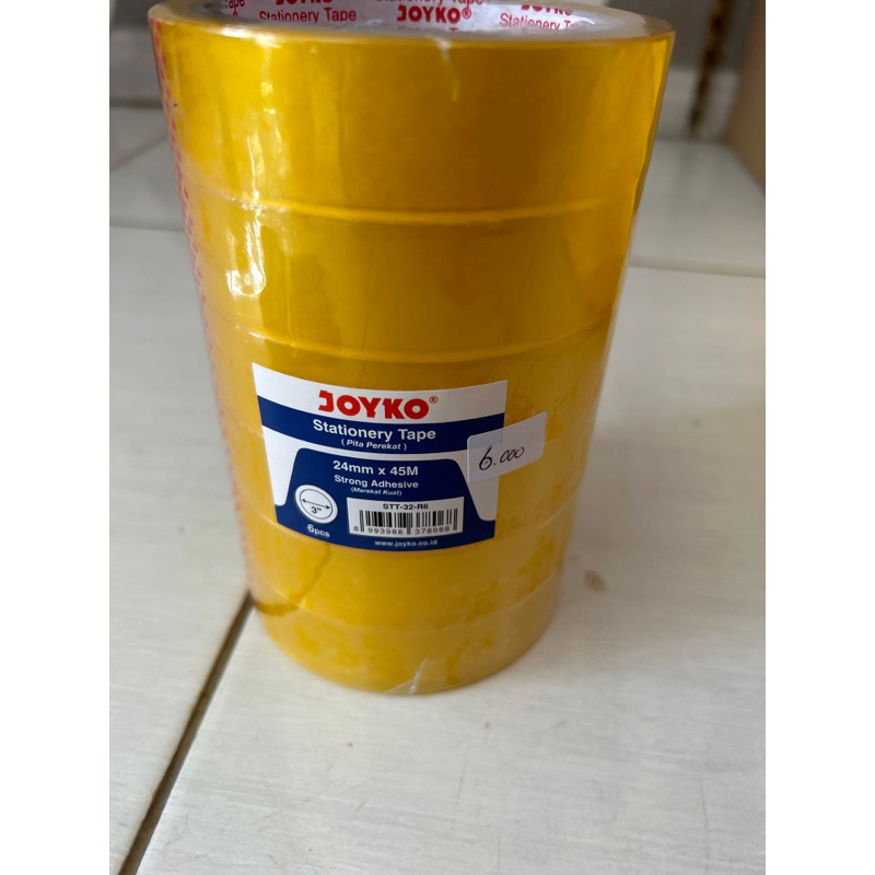 

STATIONERY TAPE JOYKO 24 MM / Isolasi Joyko 24 MM 1" INCH x harga 1 pack isi 6