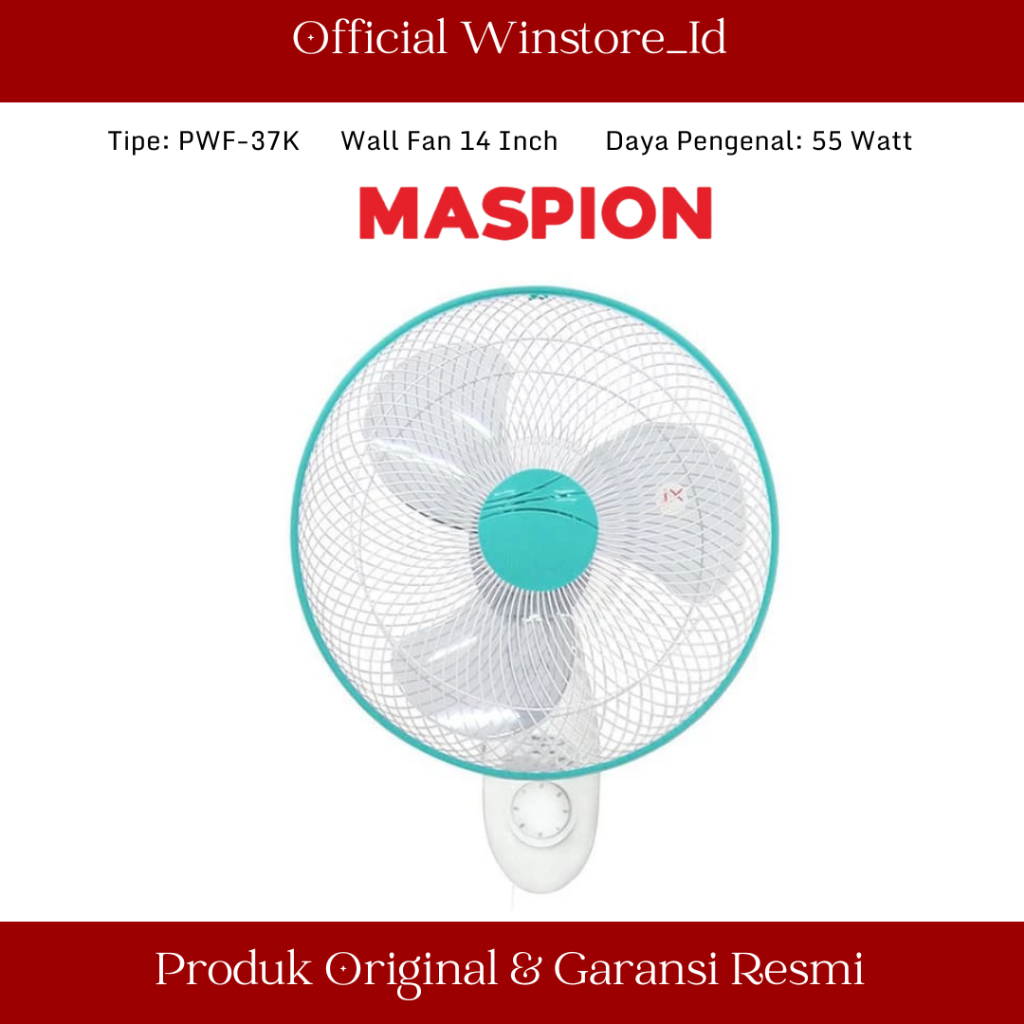 Maspion Wall Fan Kipas Angin Dinding 14 Inchi MWF-37K