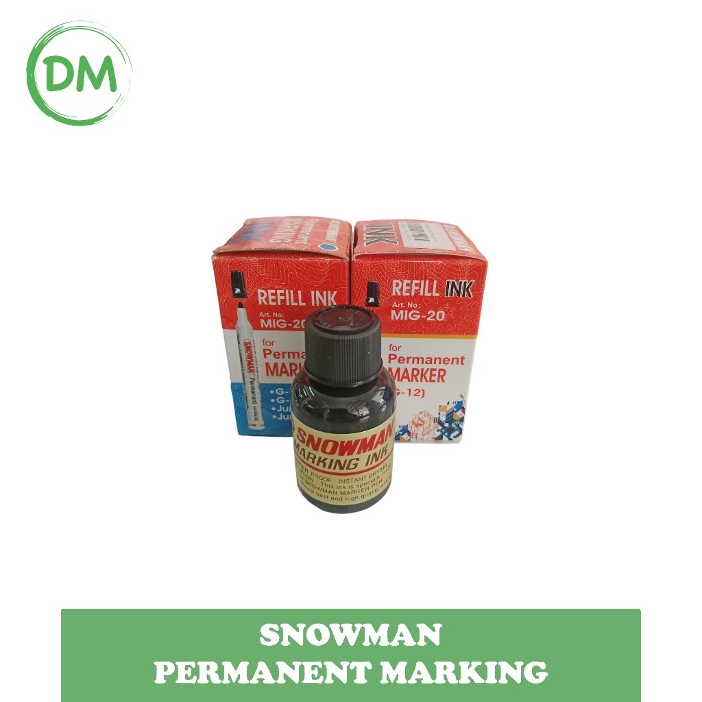 

Tinta spidol PERMANENT refill SNOWMAN murah dan berkualitas /Tinta isi ulang spidol