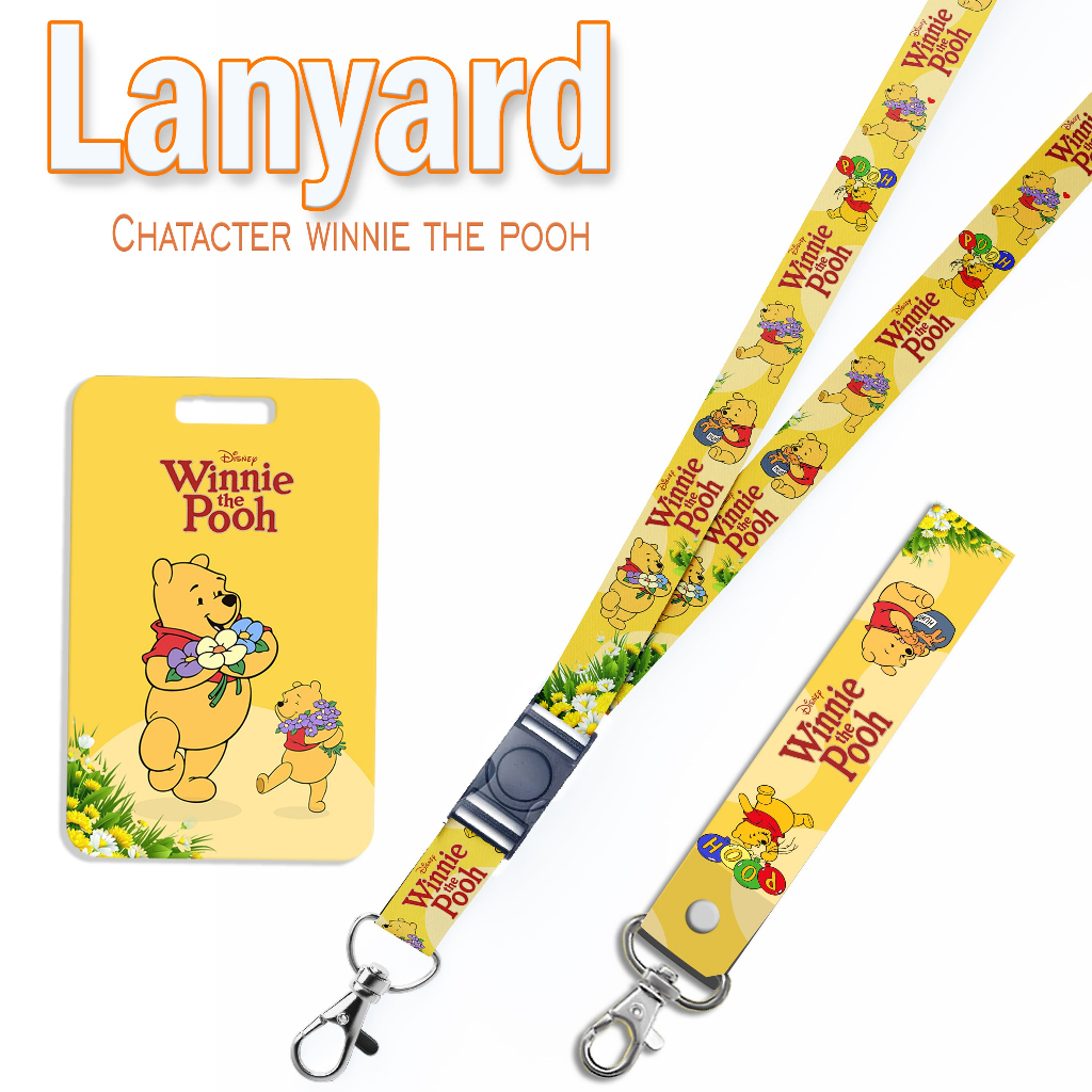 

STRAP LANYARD CARD HOLDER Winnie The Pooh Corporation Gantungan Kunci, Handphone, ID Card