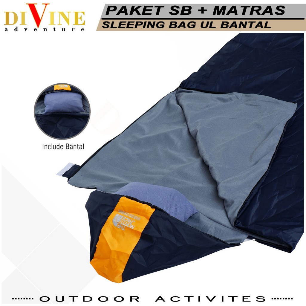 Paketan Sleeping Bag Ul Bantal + Matras Spon Karet 60X180 Sb Bantal Loto Matras Tikar Spon