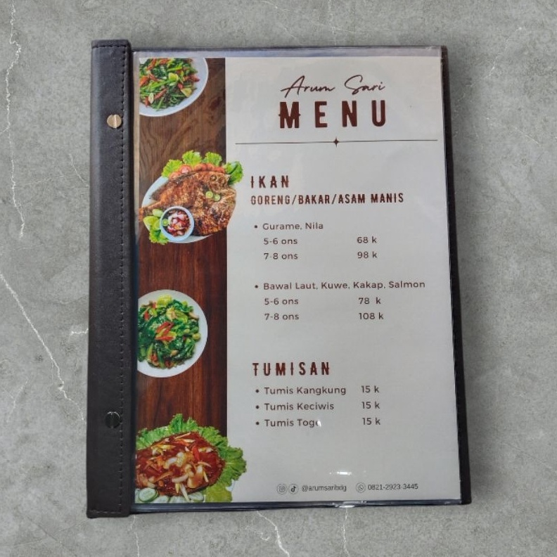 

KODE W52Q BUKU MENU CAFERESTORANHOTEL SATU MUKA A4