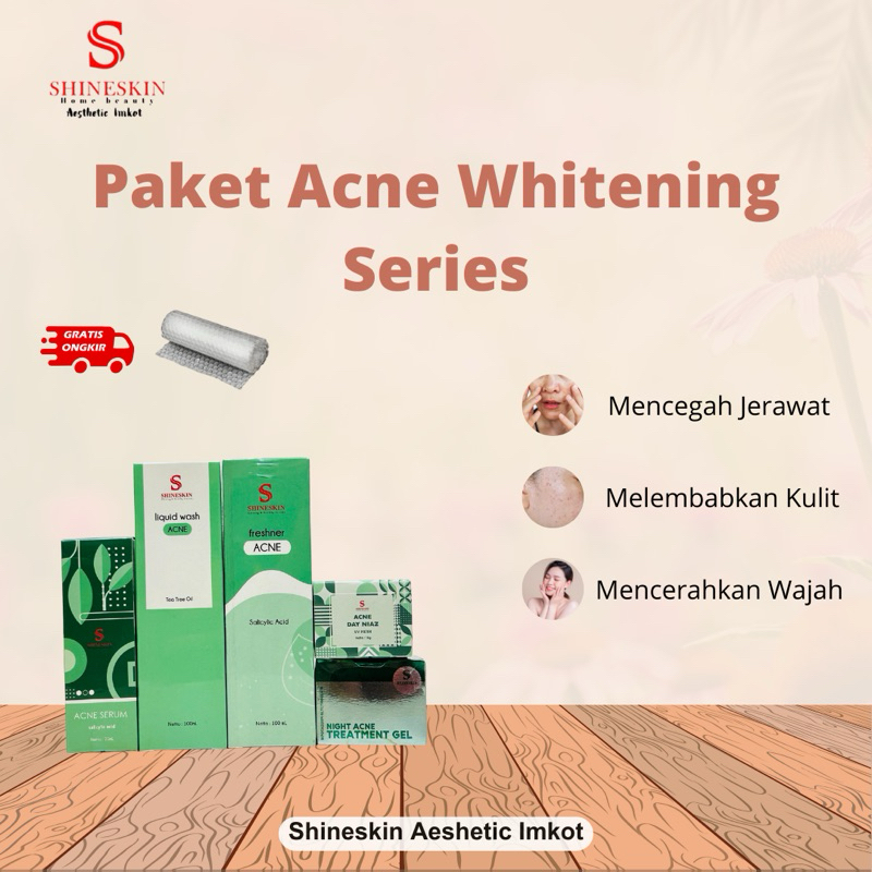 Shineskin Whitening Glow paket acne isi 5 paket jerawat