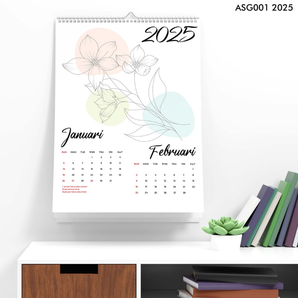 

Kalender Dinding Tahun 2025 Kalender A3 Flower Aesthetic Murah Kekinian