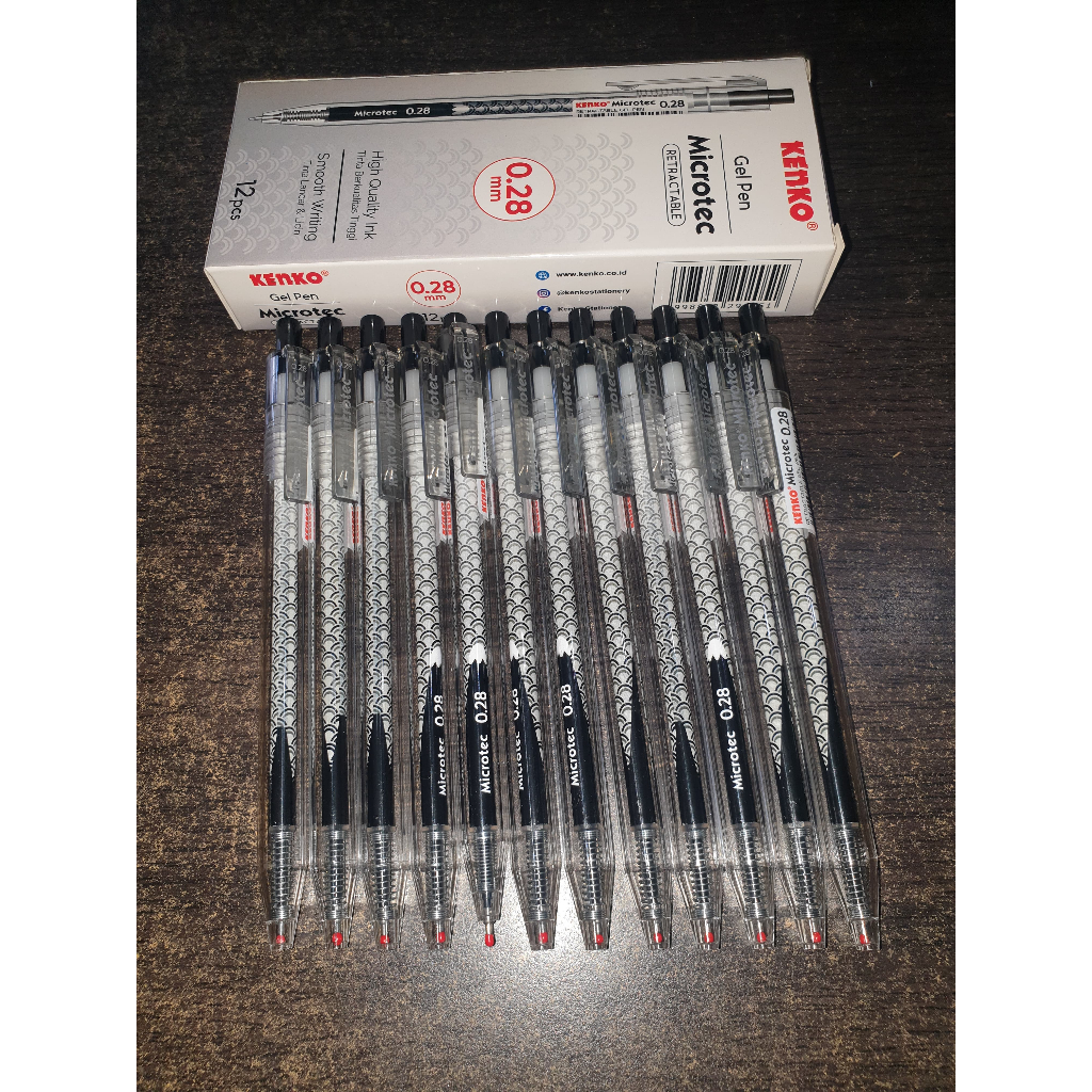 

Ballpoint Kenko, Bolpen Gel Klik, Pulpen Microtec Kenko Gel 0.28mm Hitam