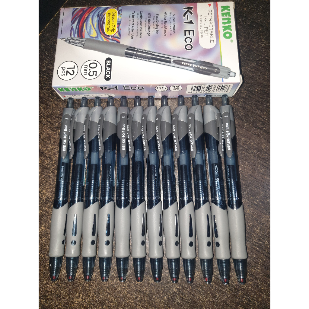 

Ballpoint, Bolpen, Pulpen Gel Kenko K-1 Eco 0.5mm Retractable Gel Pen