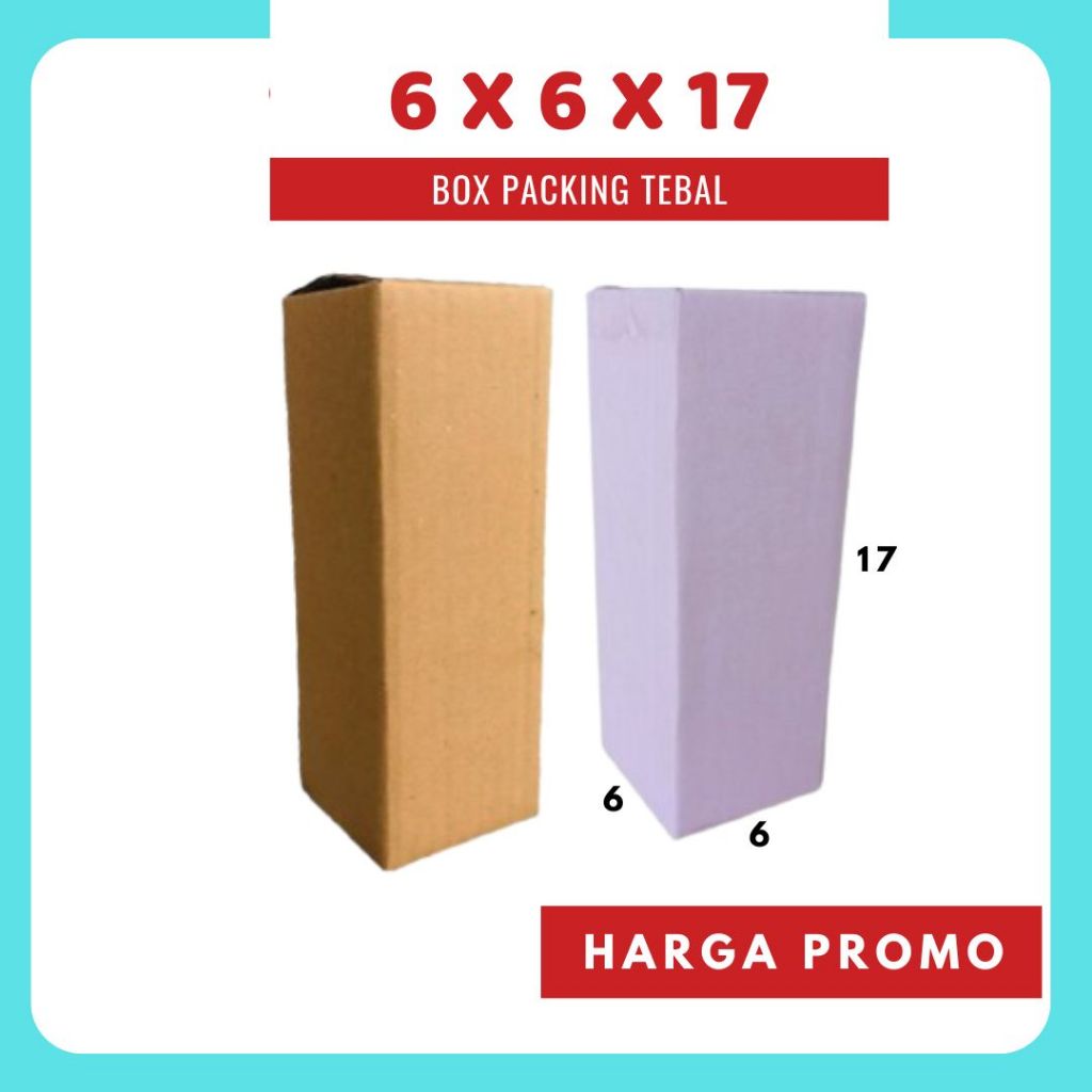 

Box Packing 6x6x17 Kardus A1 Karton Dus Kotak Kemasan Sparepart Jamu Madu Assesoris