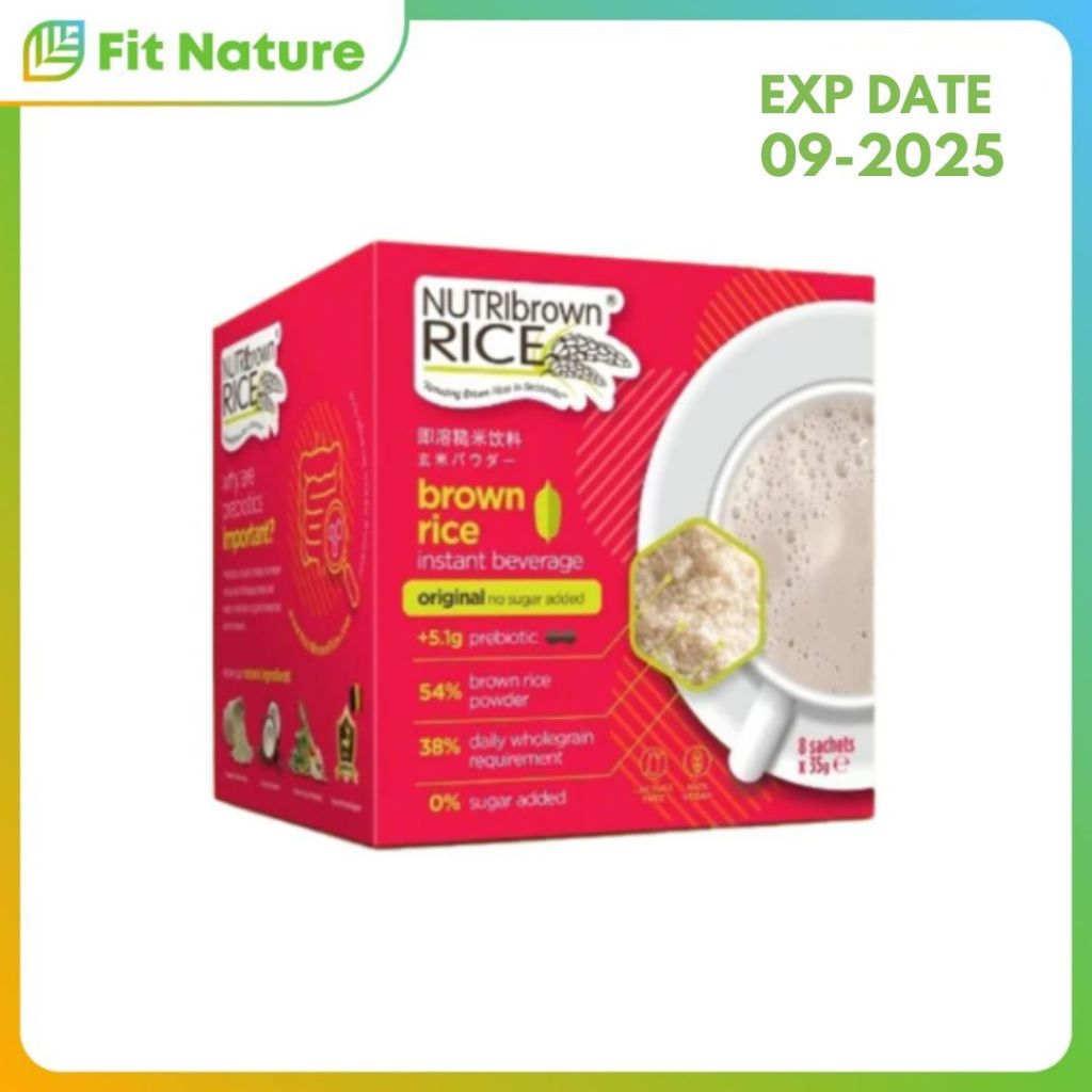 

Minuman Sereal Bubuk Beras Merah Prebiotik Nutribrownrice Original - No Sugar Added + Prebiotic 35G X 8 Sachet
