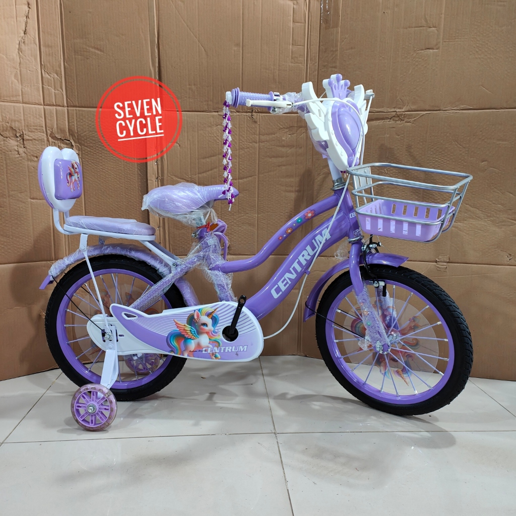 Sepeda mini keranjang anak Centurm 315 UNICORN & 319 GIRL ready ukuran 16 dan 18 inch tebeng music d