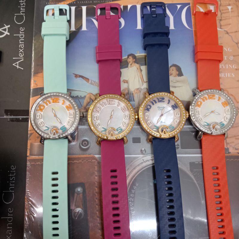 Jam tangan wanita Alexandre Christie AC 2391 LH Rubber Strap