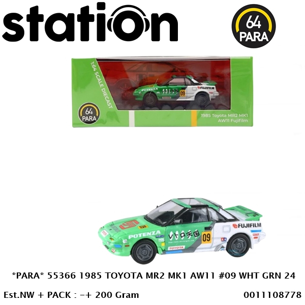 PARA 55366 1985 TOYOTA MR2 MK1 AW11 #09 WHT GREEN 24 - DIECAST