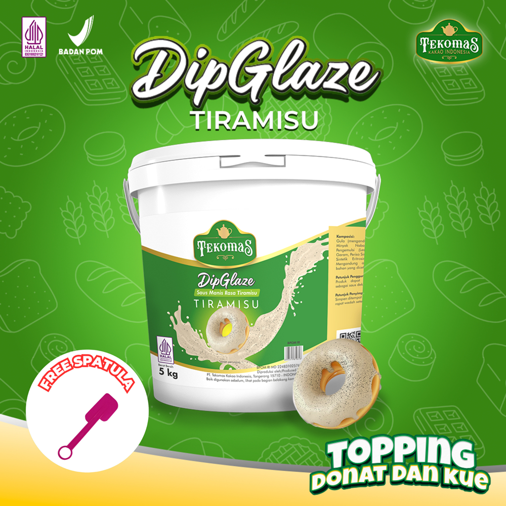 

TEKOMAS - Dip Glaze Rasa Tiramisu 5 Kg (FREE SPATULA) Topping Donut Lumer Bahan Kue Donat