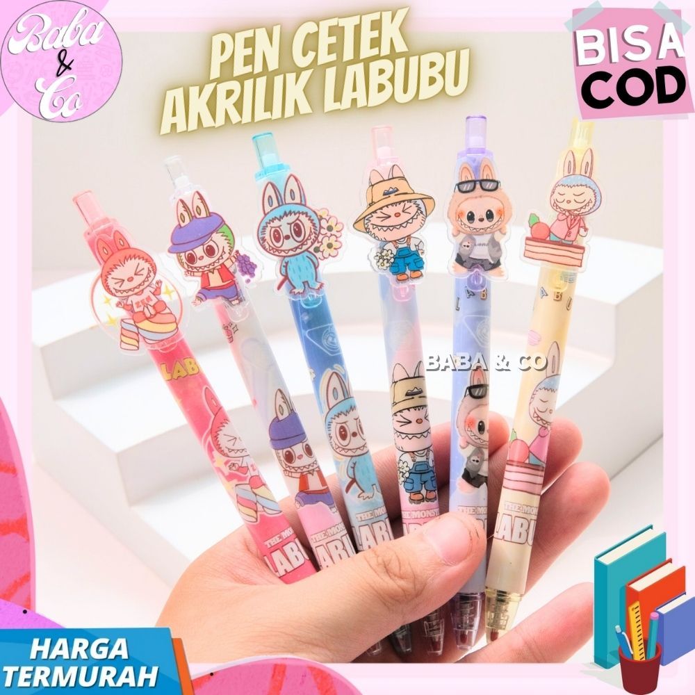 

PEN LABUBU PULPEN CETEK AKRILIK LABUBU LUCU UNIK MURAH PEN MEKANIK AKRILIK LABUBU IMUT UNIK COD