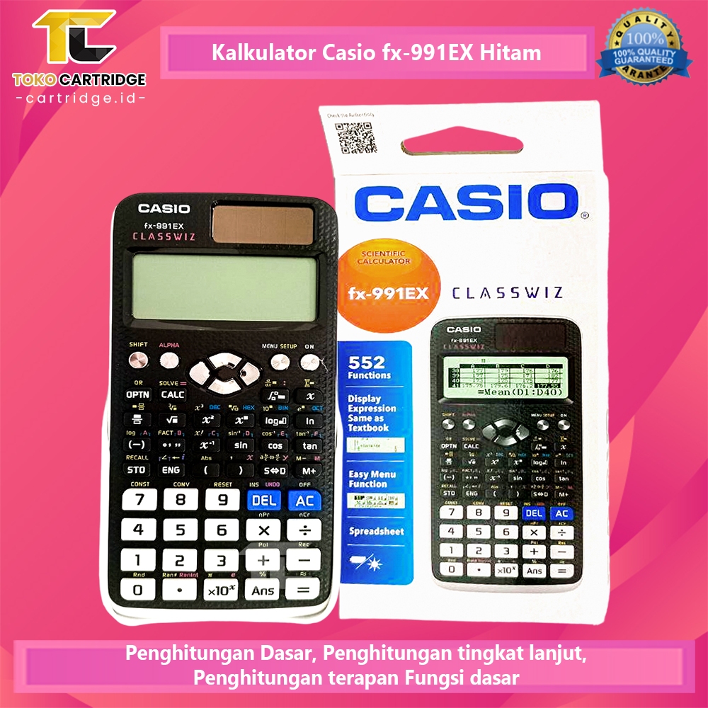 

Kalkulator Casio FX-991EX & FX-991CW Hitam , Calculator Scientific Kalkulator Ilmiah Sekolah Kuliah Standar FX-991EX FX-991CW Hitam New Original Bergaransi Resmi