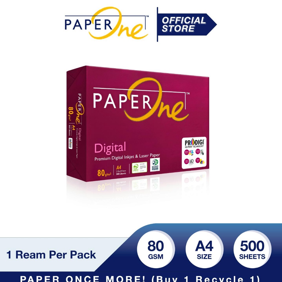 

KODE C12U PaperOne Kertas A4 8gr Digital Carbon Neutral 1 Rim 5 lembar Kertas HVS